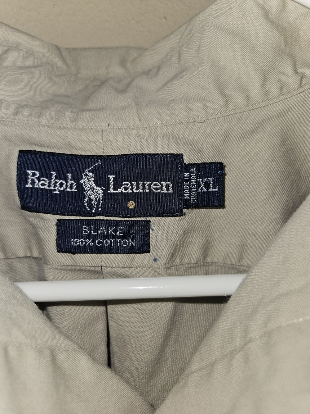 Ralph Lauren Men's Classic Button-Down Shirt in Light Khaki - Picture 3 of 8
